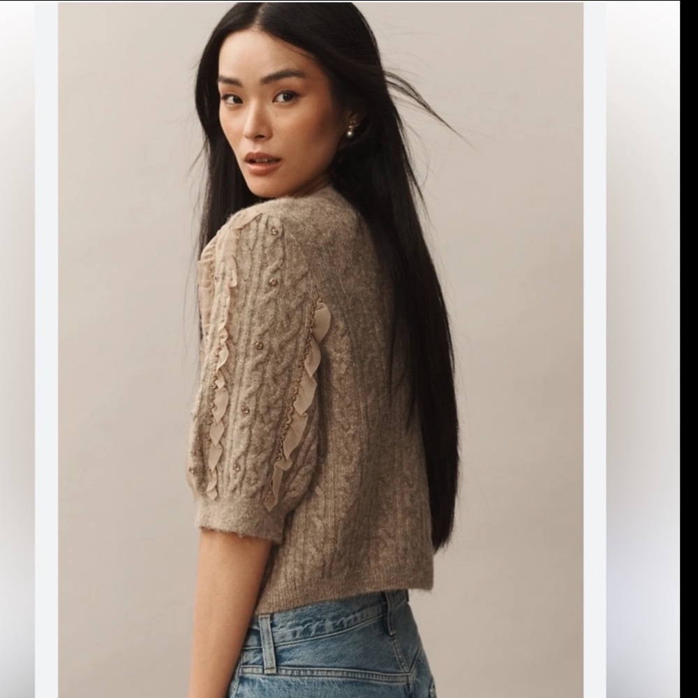 NWT Anthropologie Embellished Cardigan - Picture 2 of 4